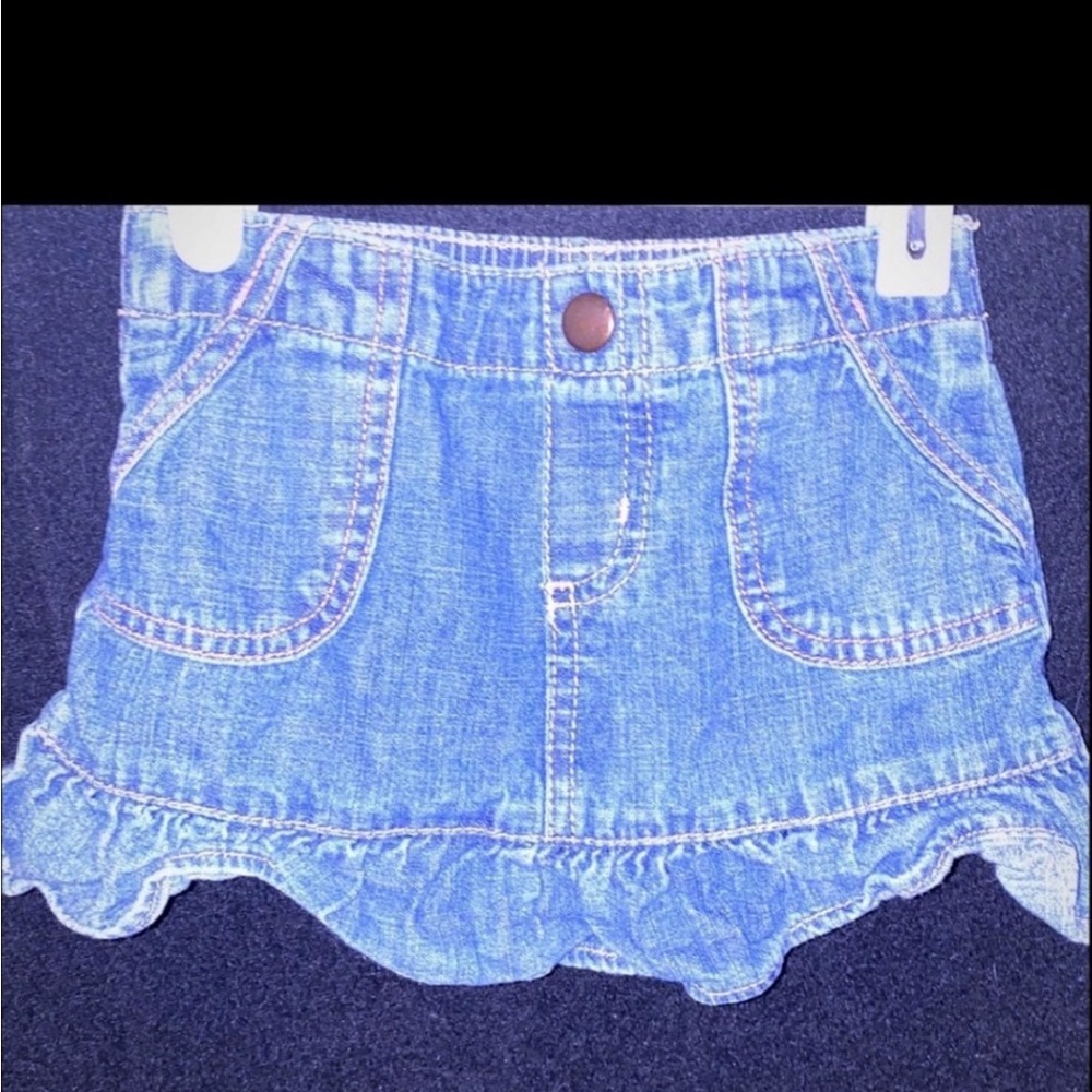 💞 Baby & Toddler Girls Size 12 Month Ruffle Denim Jean Skirt